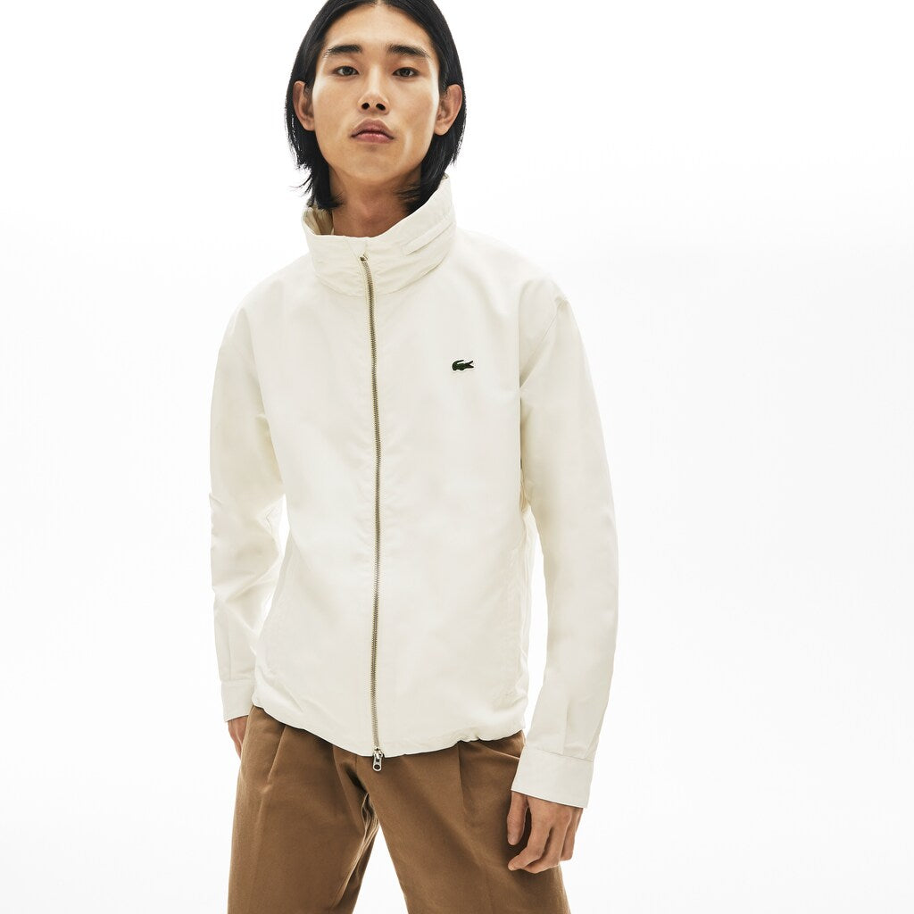 Mens   Lightweight Water-Resistant Zip Windbreaker | Lacoste White • 70V