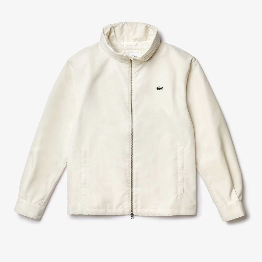 Mens   Lightweight Water-Resistant Zip Windbreaker | Lacoste White • 70V