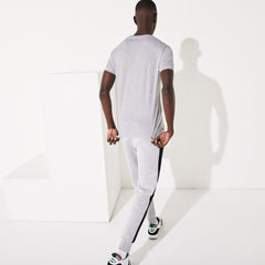 Mens   SPORT Ultra Dry Crew Neck Cotton T-shirt | Lacoste Grey Chine / Black • Y5J
