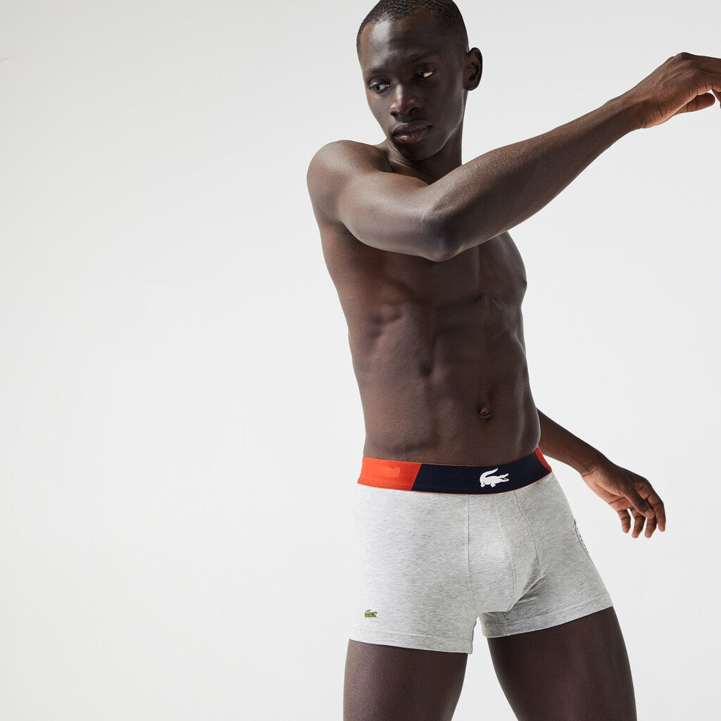 Mens Roland Garros Boxer Briefs | Lacoste Grey Chine • Cca
