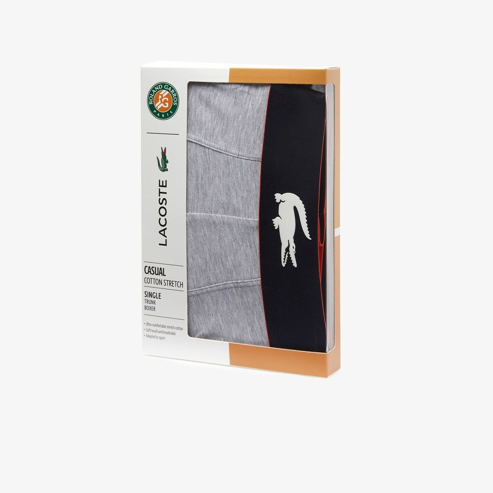 Mens Roland Garros Boxer Briefs | Lacoste Grey Chine • Cca