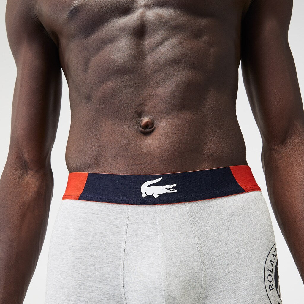 Mens Roland Garros Boxer Briefs | Lacoste Grey Chine • Cca