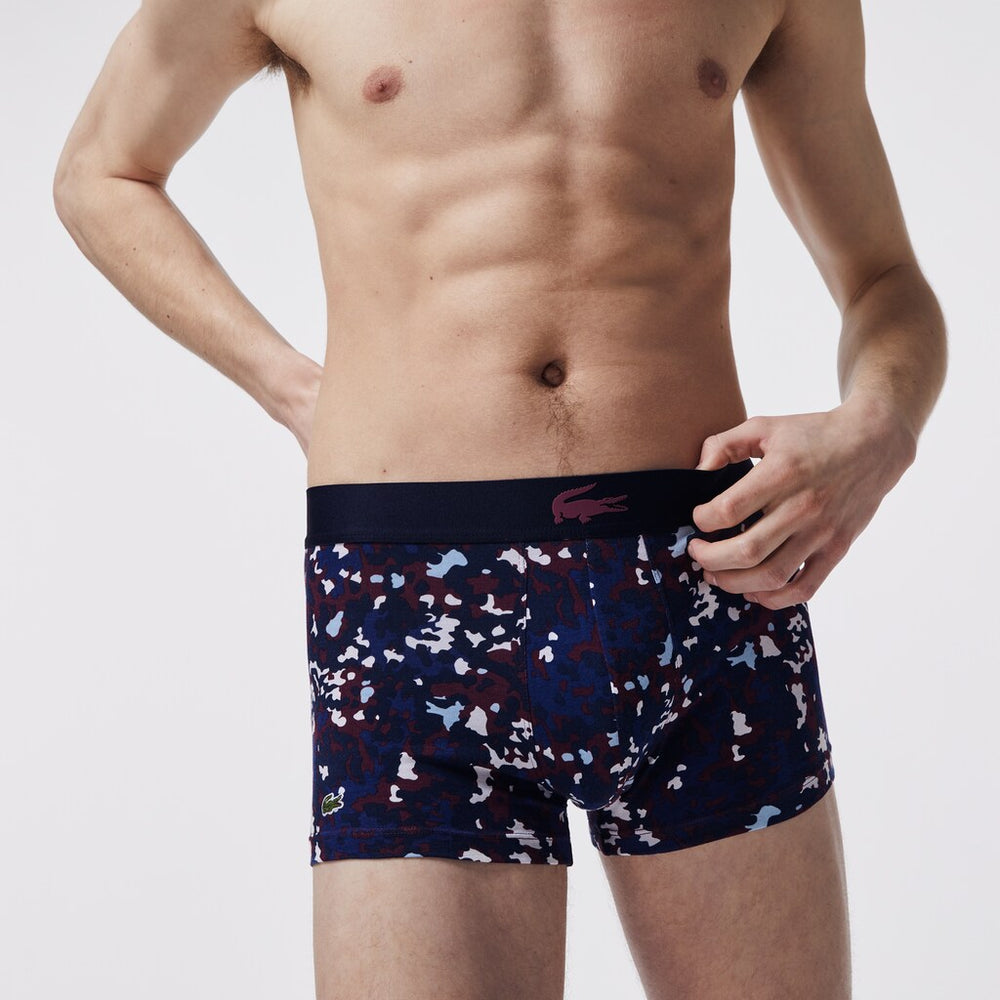 Mens Pack Of 3 Casual Boxers | Lacoste Bordeaux / Grey Chine / Navy Blue • Uvk