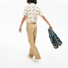 Mens   LIVE Pleated Cotton Chinos | Lacoste Beige • 02S