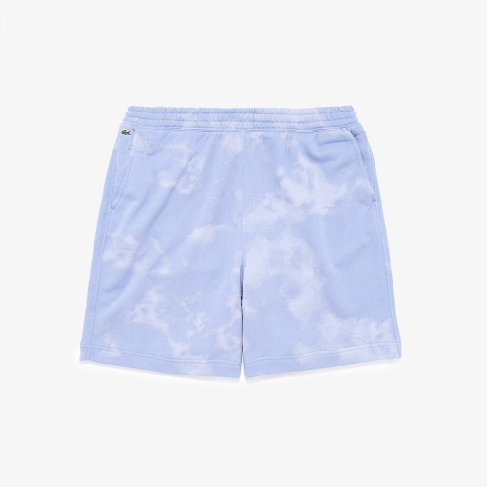 Mens   LIVE Tie-Dye Print Cotton Fleece Bermudas | Lacoste Purple • Lb3