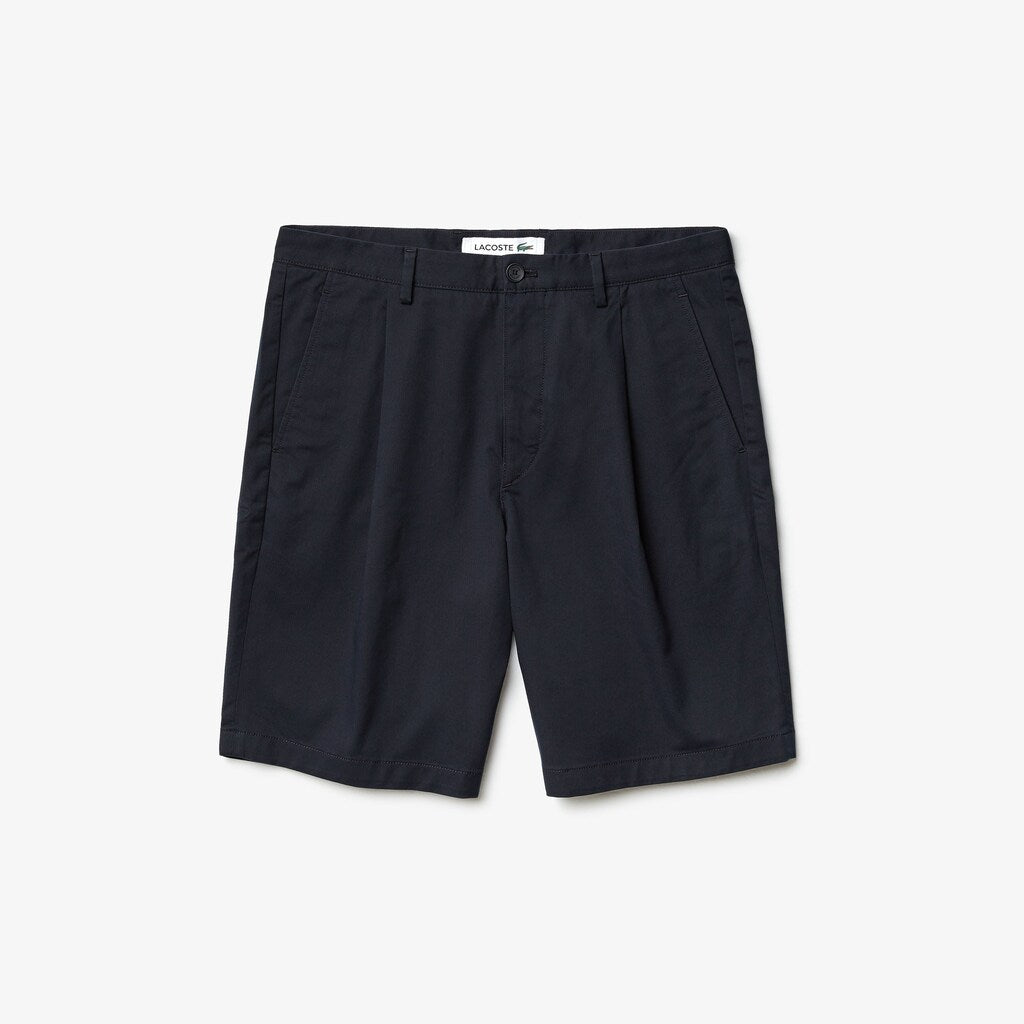 Mens   Pleated Stretch Bermuda Shorts | Lacoste Navy Blue • Mxq