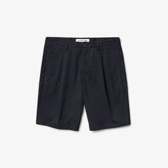 Mens   Pleated Stretch Bermuda Shorts | Lacoste Navy Blue • Mxq