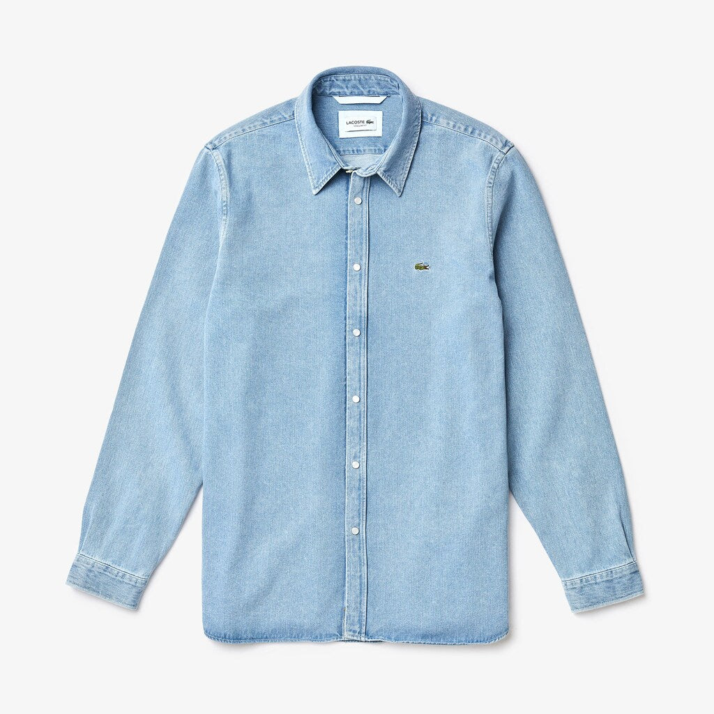 Mens   Snap Button Denim Shirt | Lacoste Blue • Uex