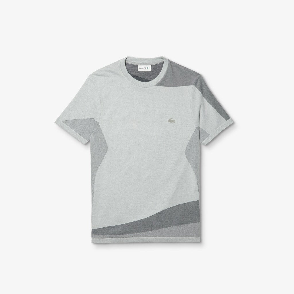 Mens   Motion Slim Fit Mixed-Stitch T-shirt | Lacoste Grey / Black • X3R
