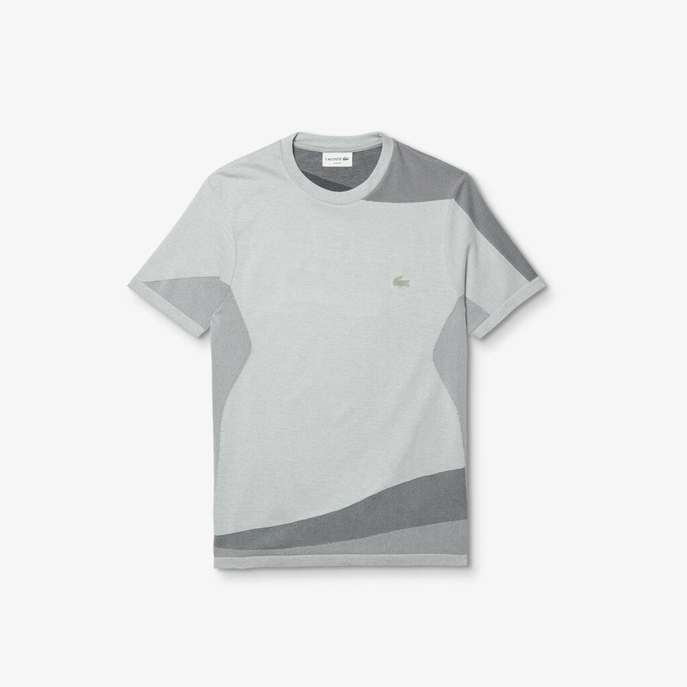 Mens   Motion Slim Fit Mixed-Stitch T-shirt | Lacoste Grey / Black • X3R