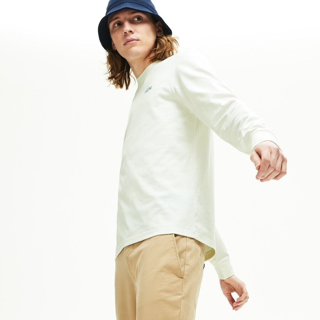 Mens   Reflective Croc Regular Fit Cotton T-shirt | Lacoste White • 70V