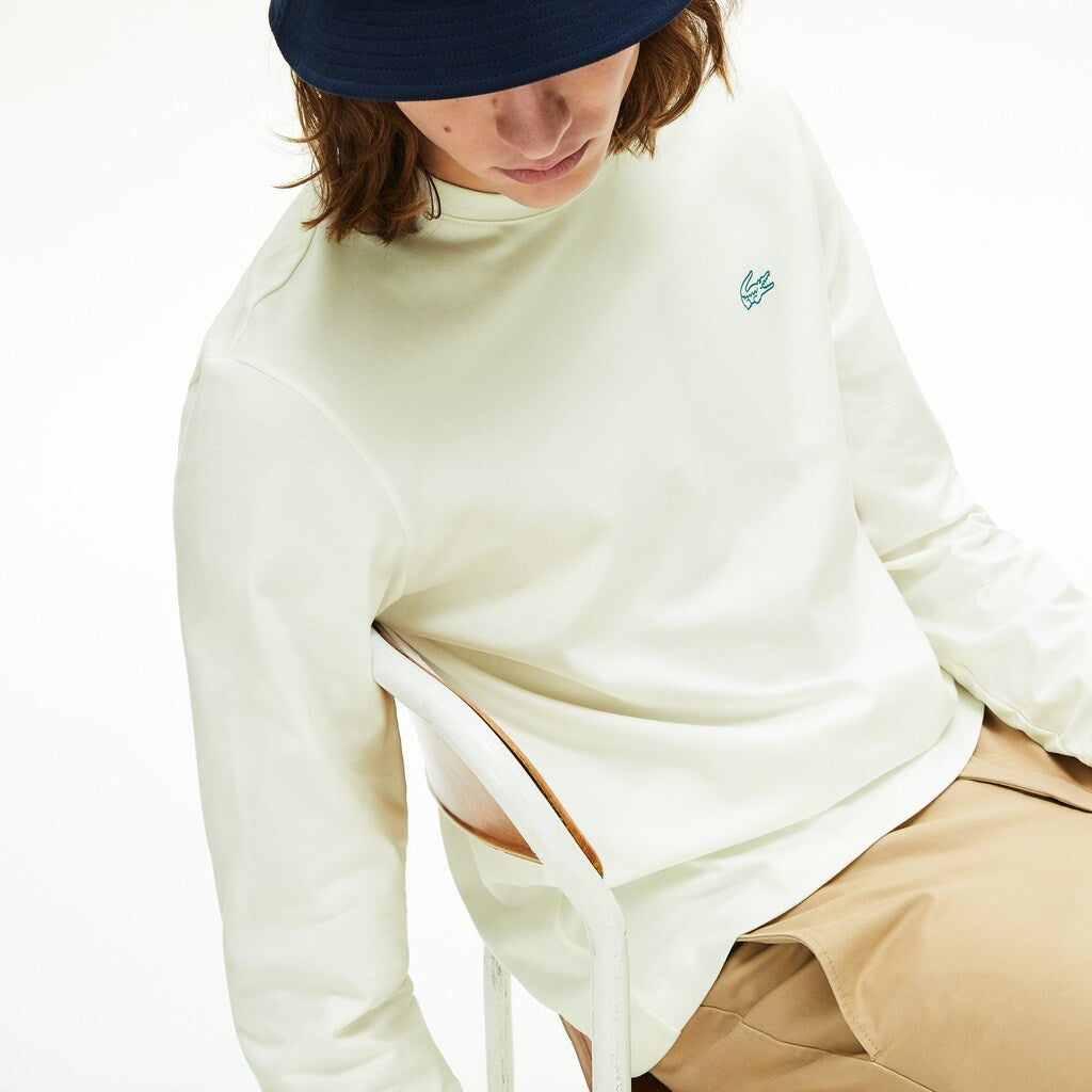 Mens   Reflective Croc Regular Fit Cotton T-shirt | Lacoste White • 70V