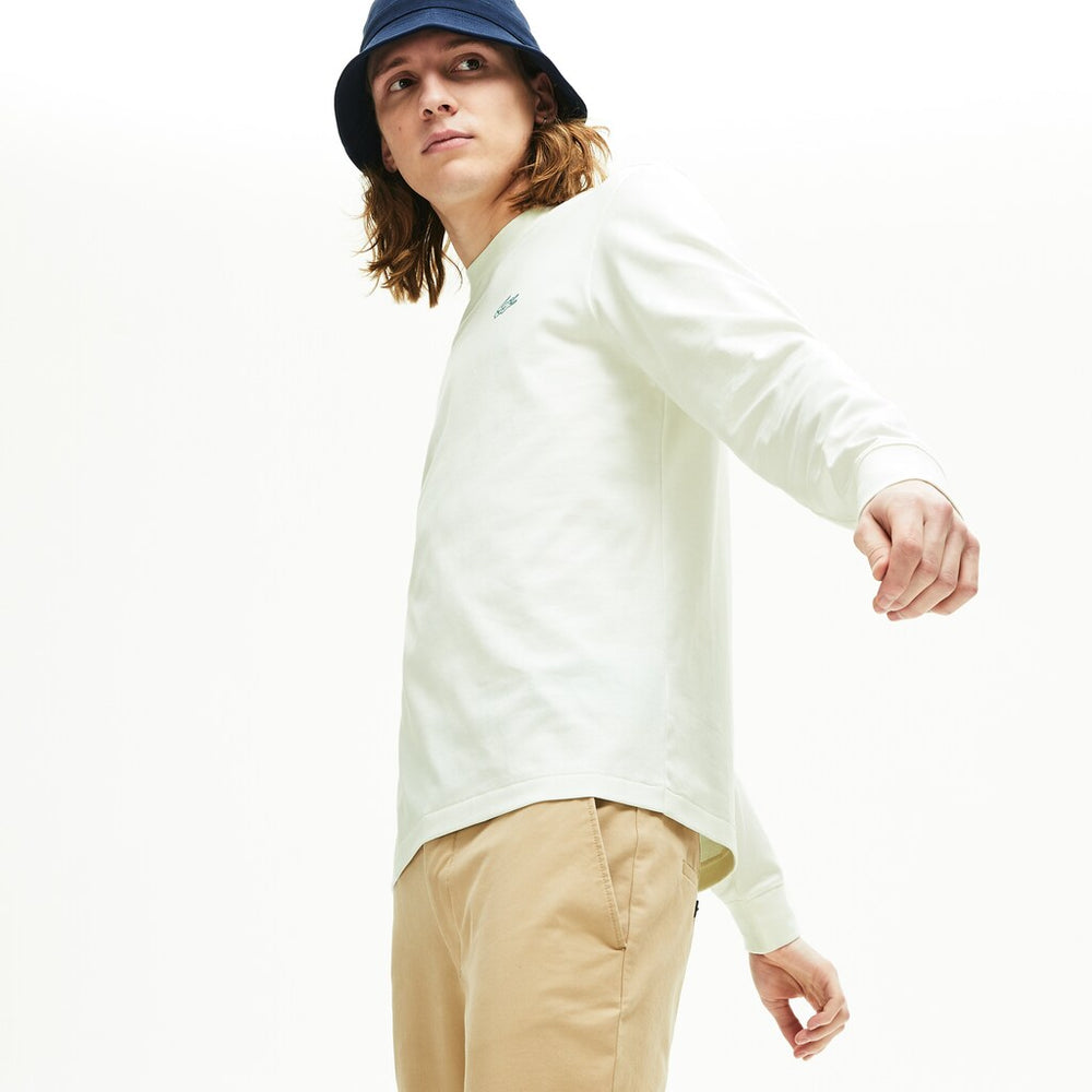 Mens   Reflective Croc Regular Fit Cotton T-shirt | Lacoste White • 70V