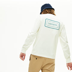 Mens   Reflective Croc Regular Fit Cotton T-shirt | Lacoste White • 70V