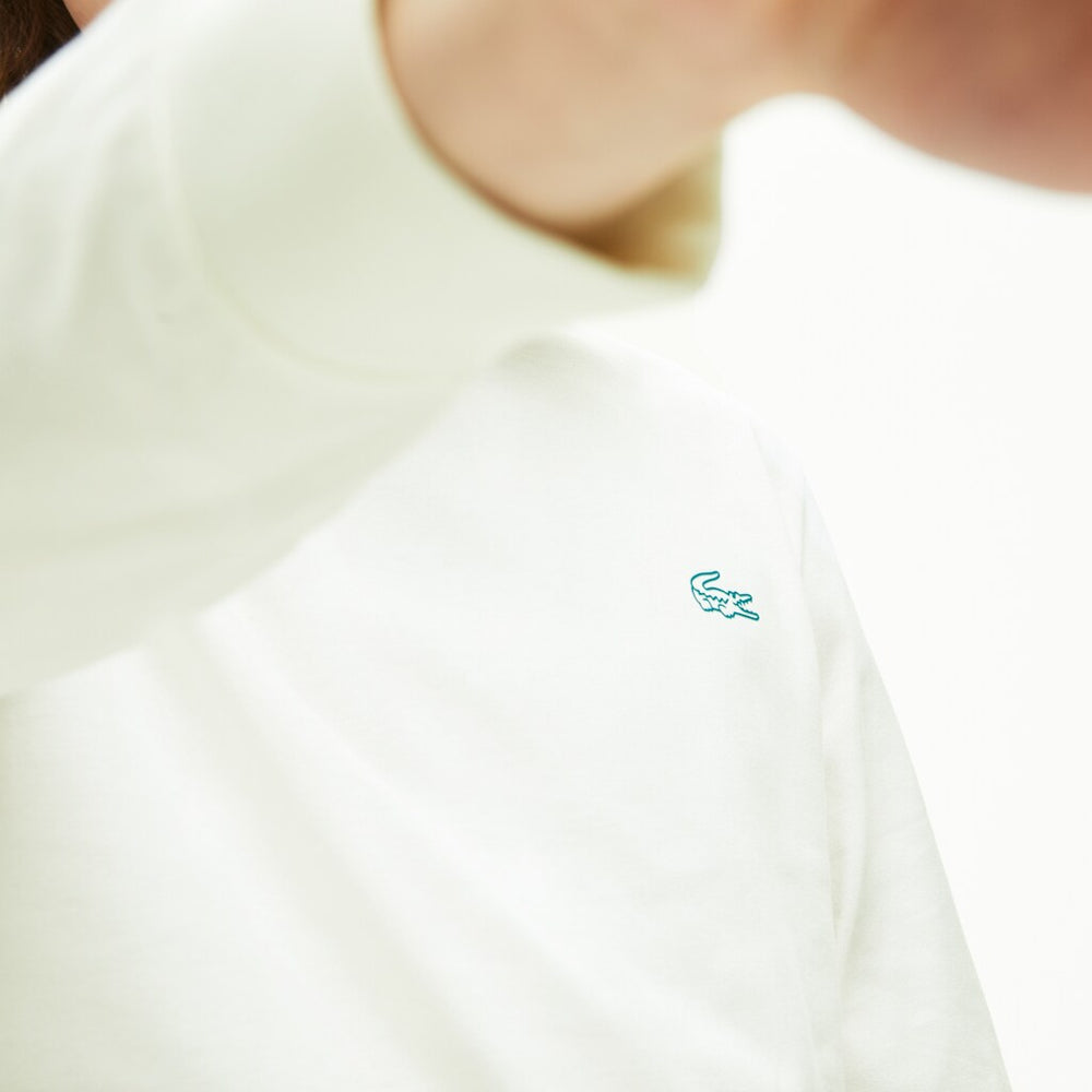 Mens   Reflective Croc Regular Fit Cotton T-shirt | Lacoste White • 70V