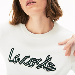 Womens Wo  Cotton Crew Neck Sweater | Lacoste White • 70V