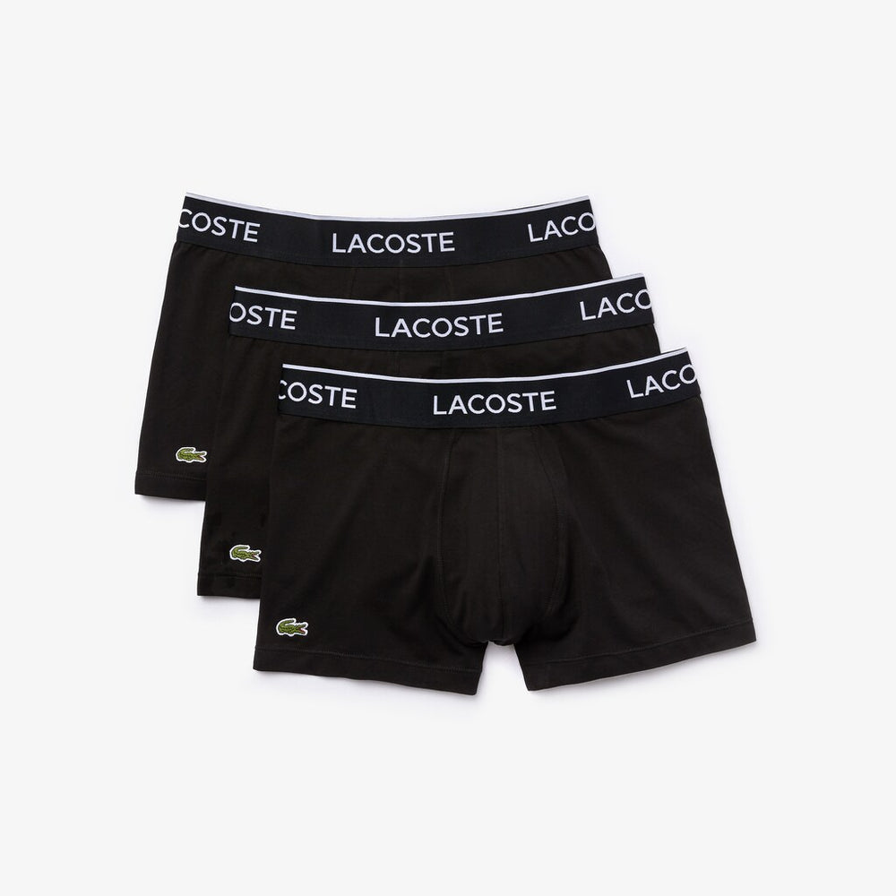 Mens Pack Of 3 Casual Black Boxer Briefs | Lacoste Black • 031