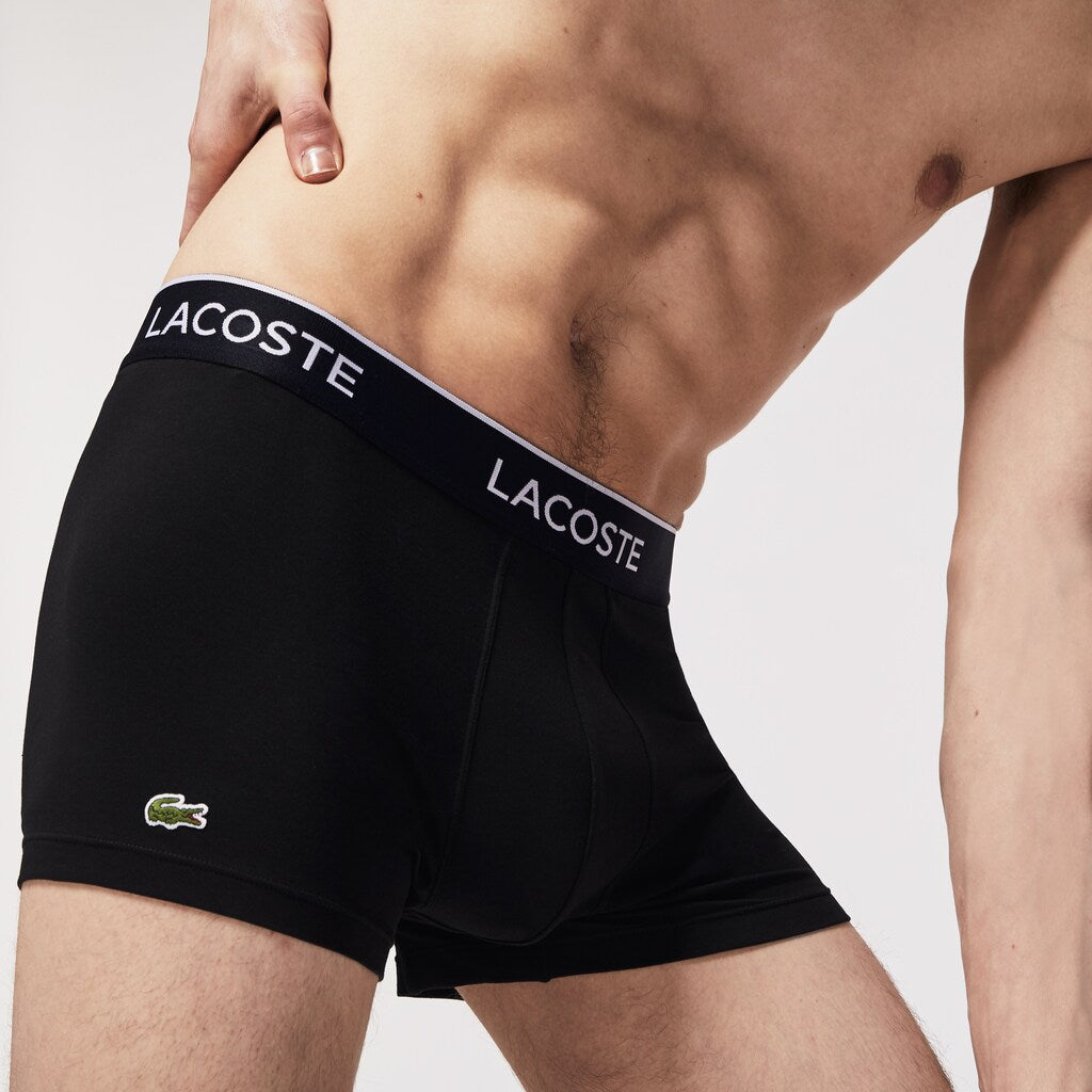 Mens Pack Of 3 Casual Black Boxer Briefs | Lacoste Black • 031