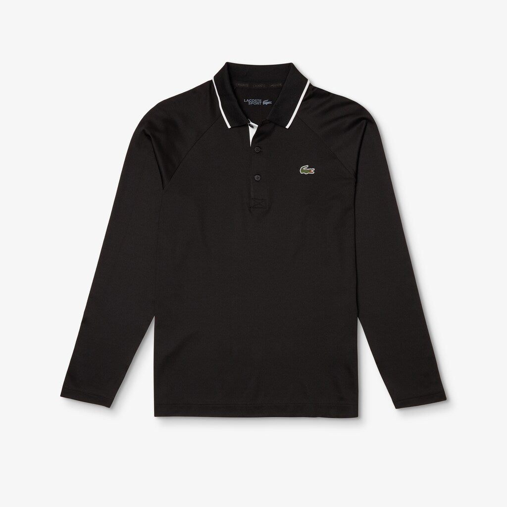 Mens   SPORT Breathable Golf Polo Shirt | Lacoste Black / White • 258