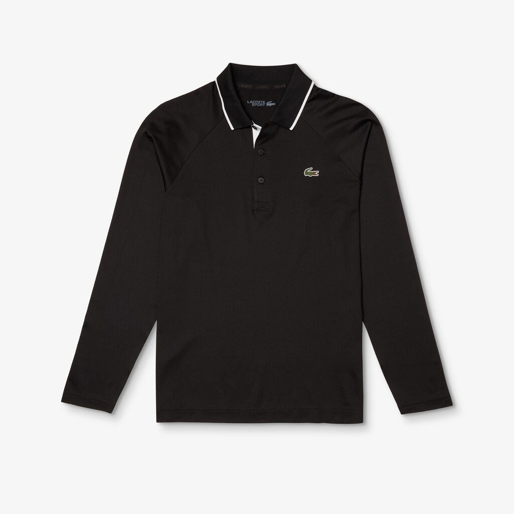 Mens   SPORT Breathable Golf Polo Shirt | Lacoste Black / White • 258