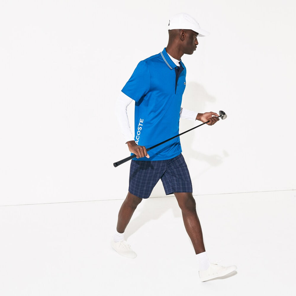 Mens   SPORT Signature Breathable Golf Polo Shirt | Lacoste Blue / Navy Blue / White • Ps2