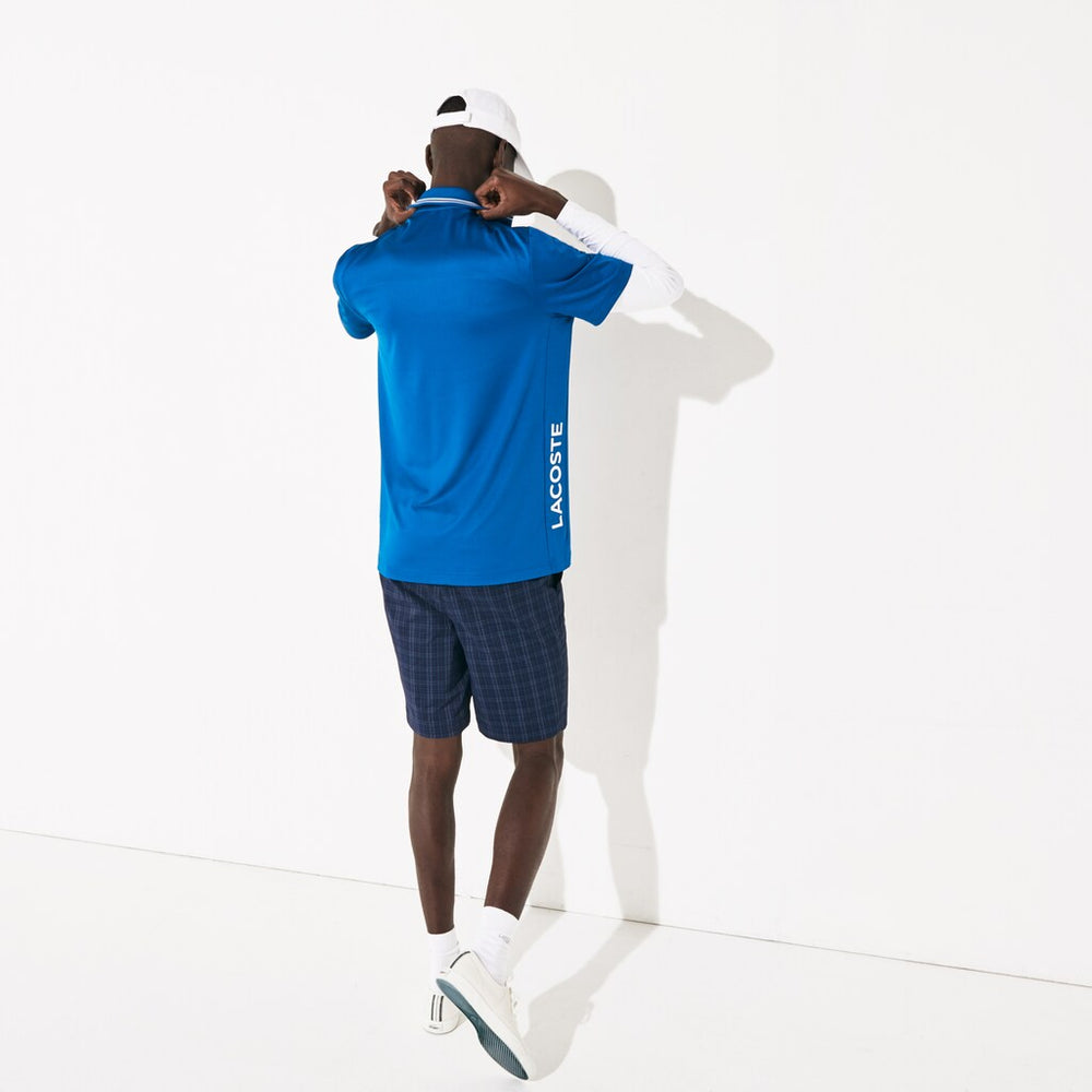 Mens   SPORT Signature Breathable Golf Polo Shirt | Lacoste Blue / Navy Blue / White • Ps2