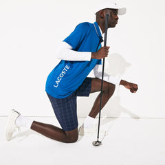 Mens   SPORT Signature Breathable Golf Polo Shirt | Lacoste Blue / Navy Blue / White • Ps2
