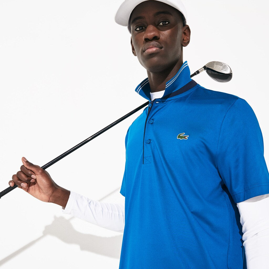 Mens   SPORT Signature Breathable Golf Polo Shirt | Lacoste Blue / Navy Blue / White • Ps2