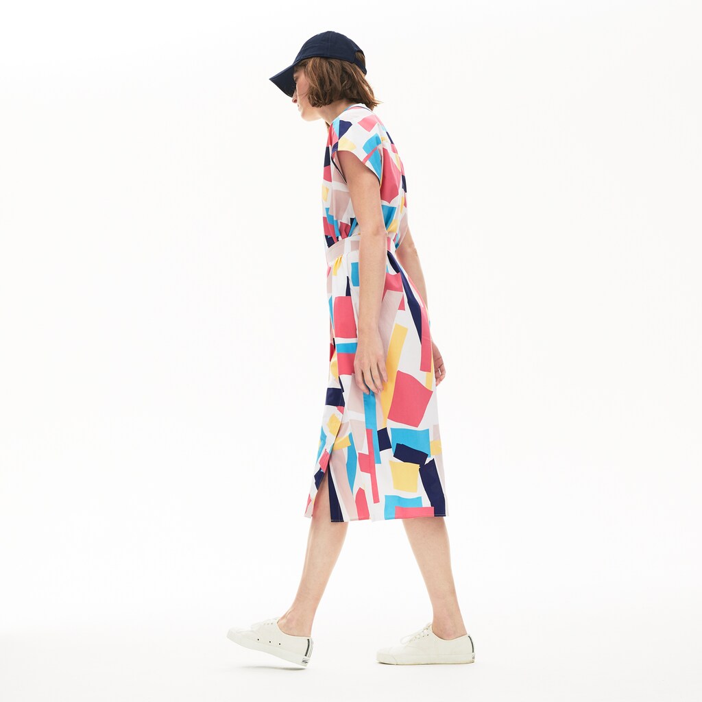 Womens Wo  Abstract-Print  Shirtdress | Lacoste White • Sbh