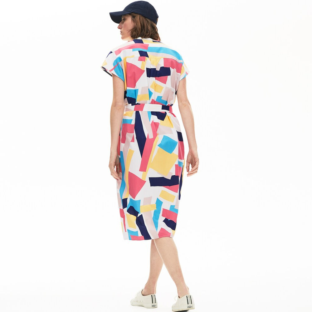 Womens Wo  Abstract-Print  Shirtdress | Lacoste White • Sbh