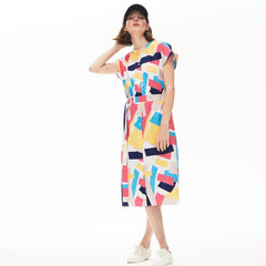 Womens Wo  Abstract-Print  Shirtdress | Lacoste White • Sbh