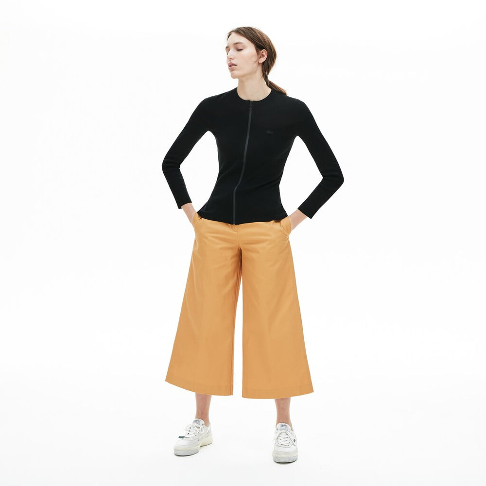 Womens Wo  Full Zip Crew Neck Cardigan | Lacoste Black • 031