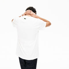 Mens   Graphic Print Regular Fit Cotton T-shirt | Lacoste White • 001