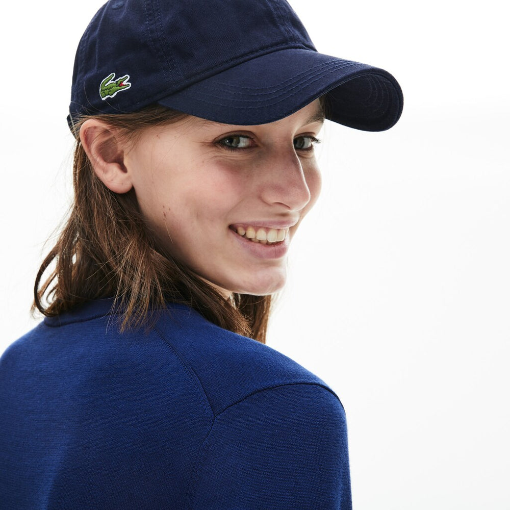 Womens Wo  Colorblock Cotton V-neck Sweater | Lacoste Navy Blue • L6L