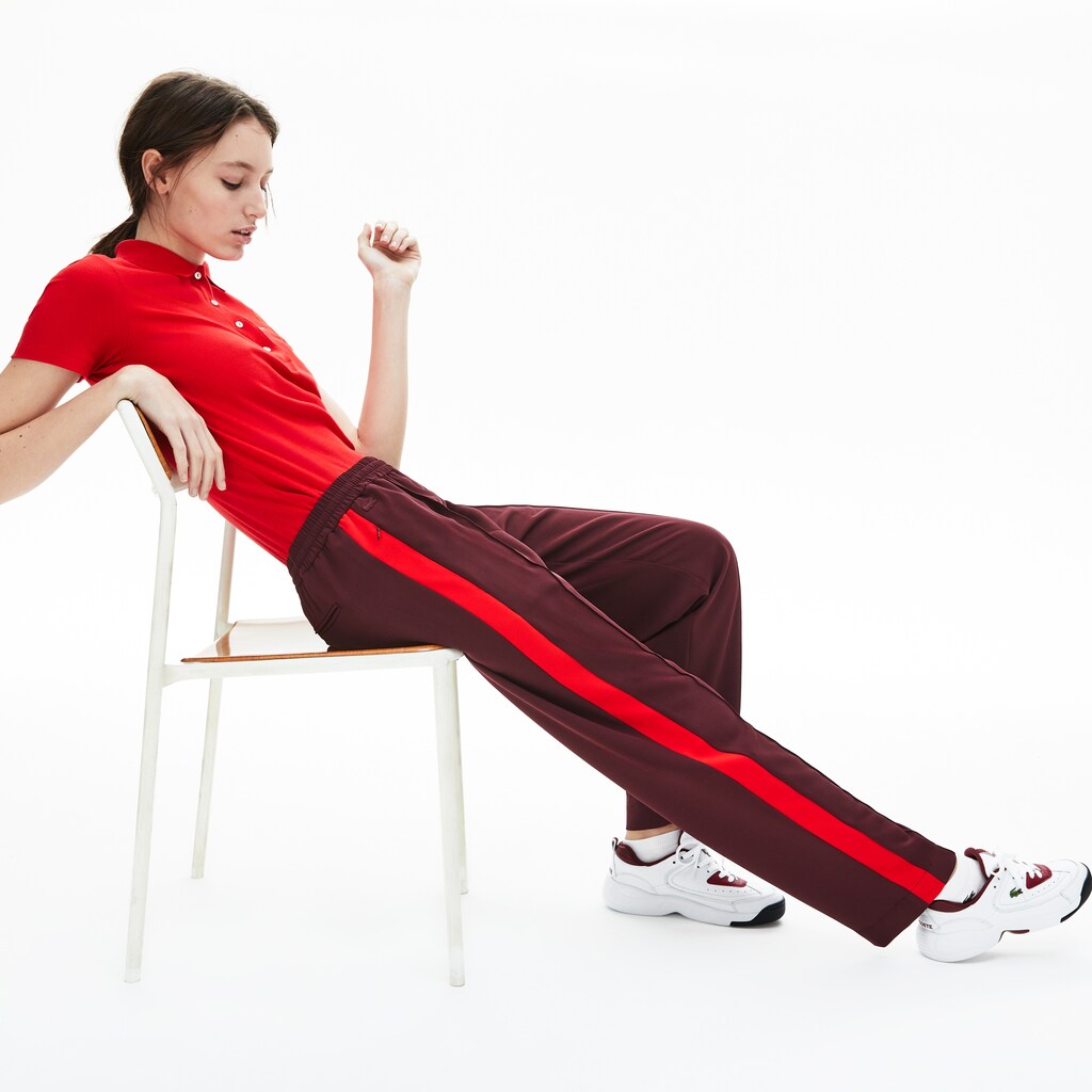 Womens Wo  Side-Stripe Track Pants | Lacoste Bordeaux / Red • Tbl