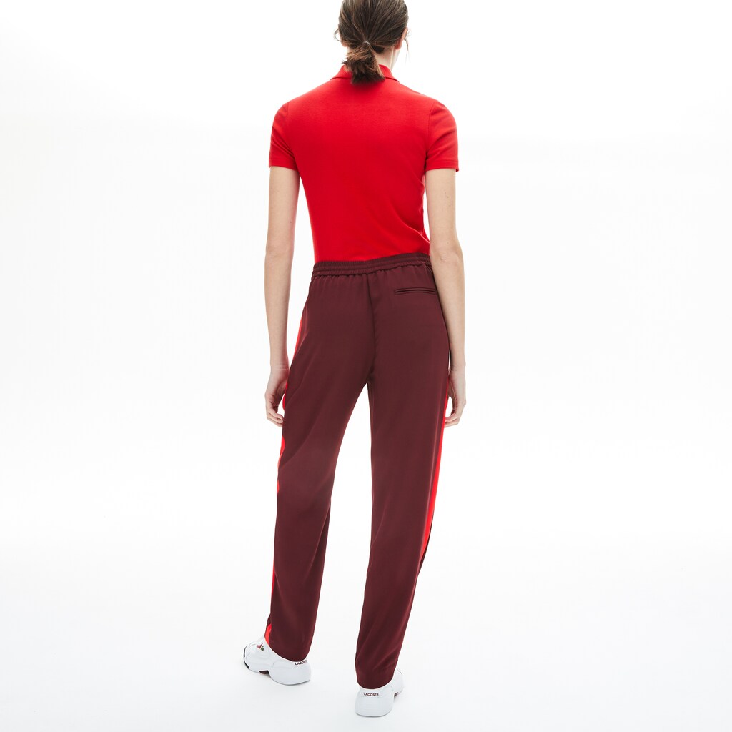Womens Wo  Side-Stripe Track Pants | Lacoste Bordeaux / Red • Tbl