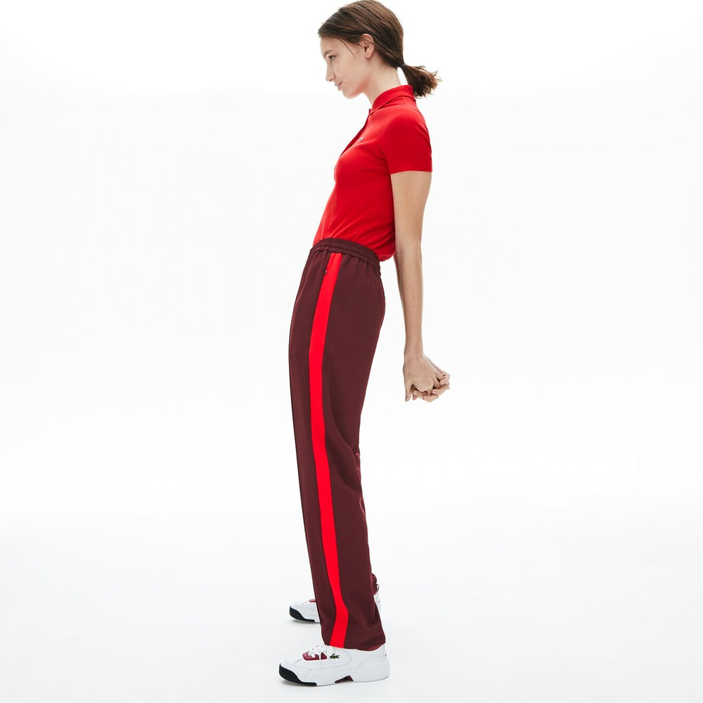 Womens Wo  Side-Stripe Track Pants | Lacoste Bordeaux / Red • Tbl