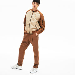Mens   BiColor Reversible Lightweight Bomber | Lacoste Beige / Brown / Navy Blue • Rhl