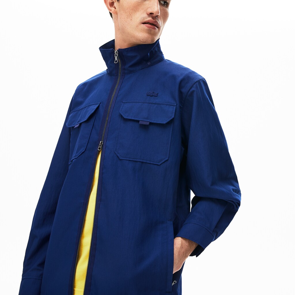 Mens   Lightweight Detachable-Hood Jacket | Lacoste Navy Blue • F9F