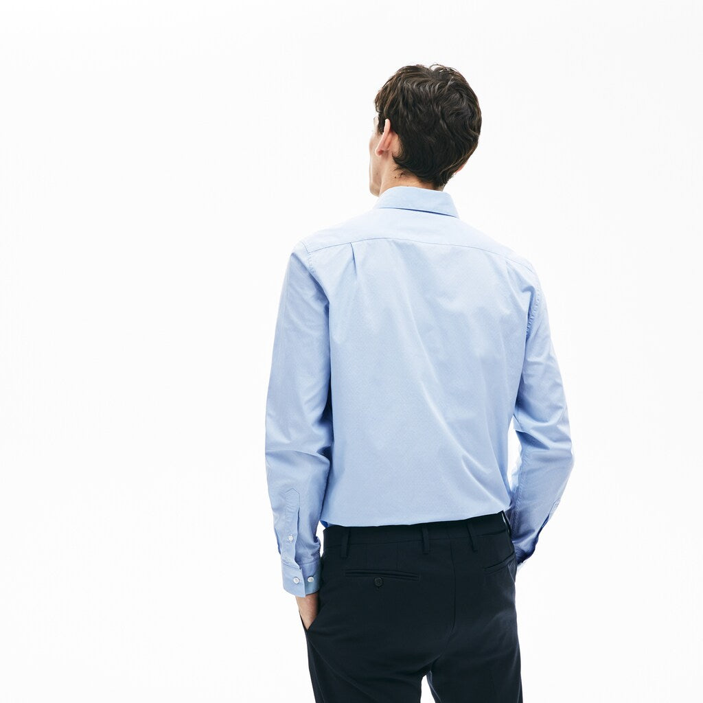 Mens   Textured Cotton Shirt | Lacoste Light Blue / White • Pne