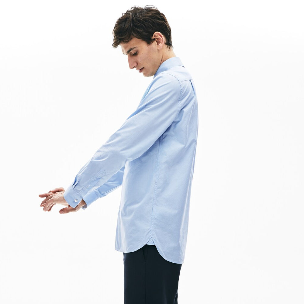Mens   Textured Cotton Shirt | Lacoste Light Blue / White • Pne