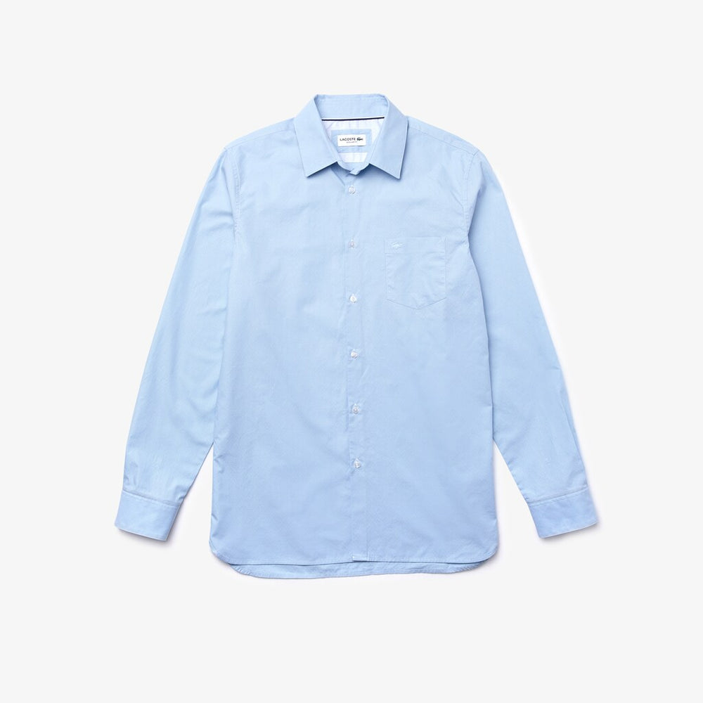 Mens   Textured Cotton Shirt | Lacoste Light Blue / White • Pne