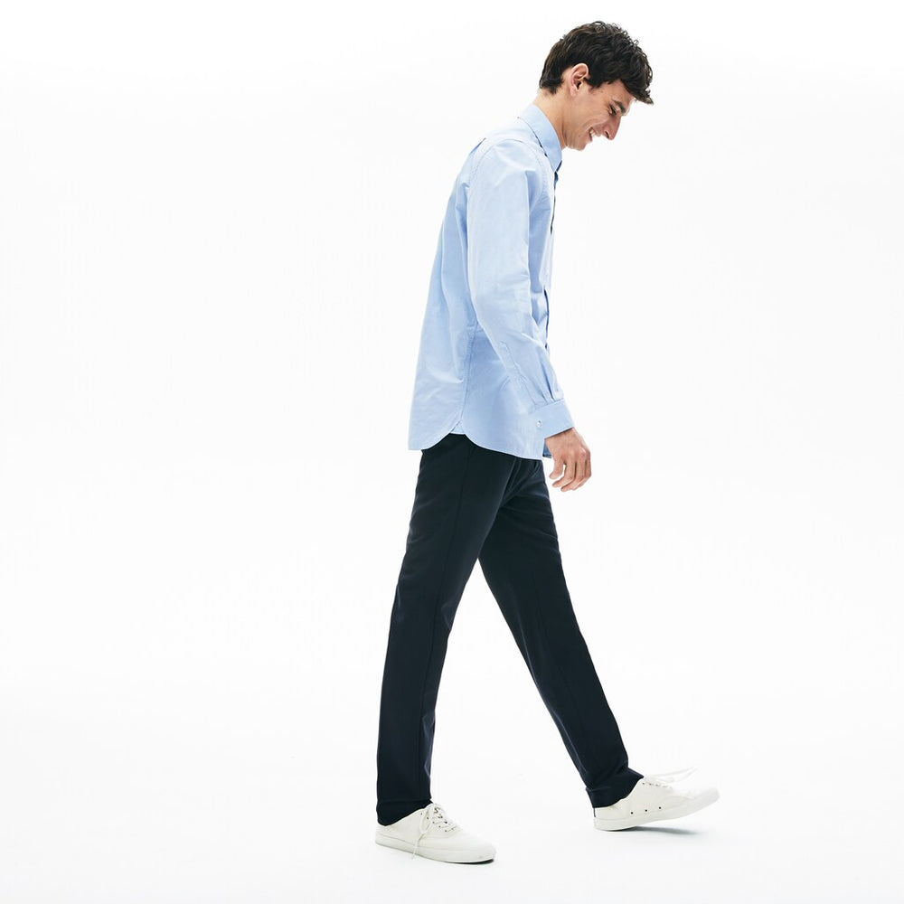 Mens   Textured Cotton Shirt | Lacoste Light Blue / White • Pne