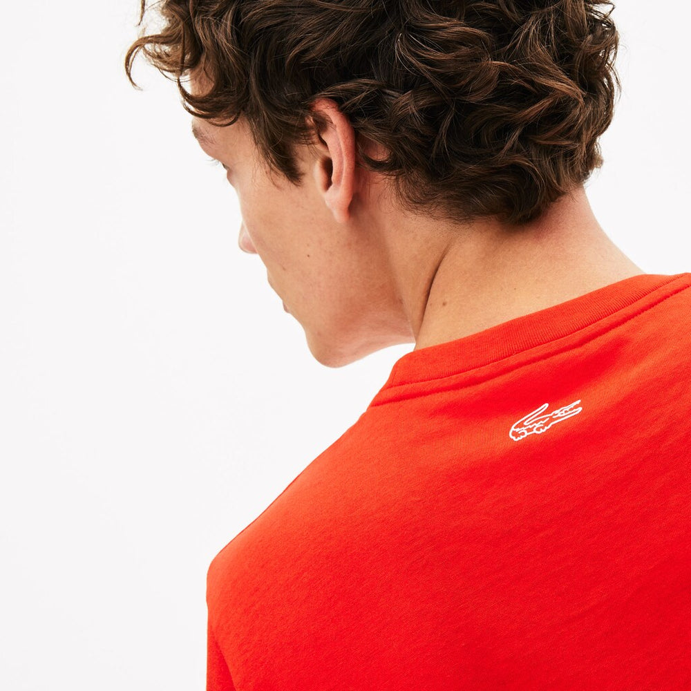 Mens   Reflective Logo Motion Regular Fit Cotton T-shirt | Lacoste Red • S5H