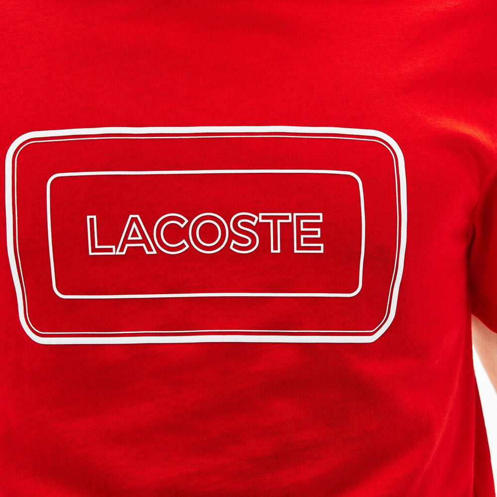 Mens   Reflective Logo Motion Regular Fit Cotton T-shirt | Lacoste Red • S5H