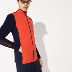 Mens   SPORT Lightweight Water-Resistant Golf Vest | Lacoste Red / Navy Blue • 145