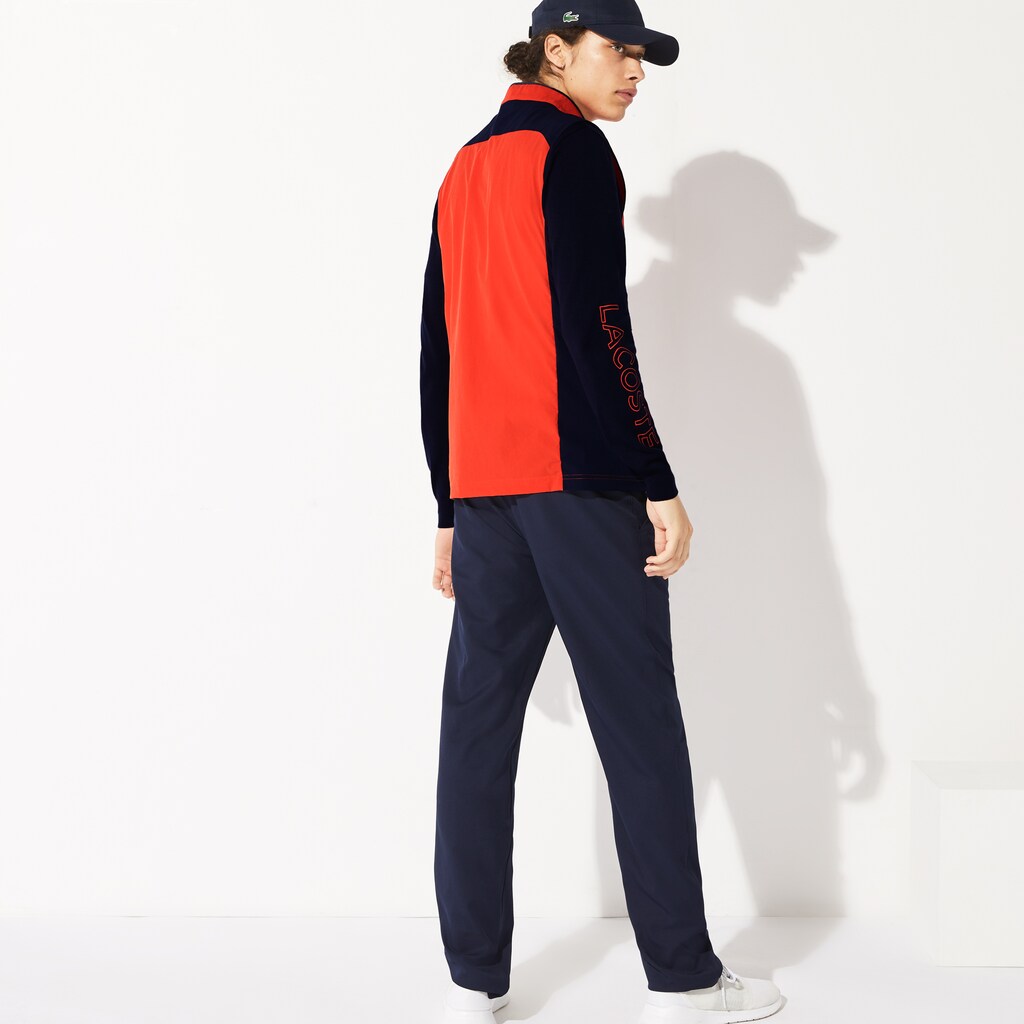 Mens   SPORT Lightweight Water-Resistant Golf Vest | Lacoste Red / Navy Blue • 145