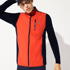 Mens   SPORT Lightweight Water-Resistant Golf Vest | Lacoste Red / Navy Blue • 145
