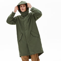 Mens   Ultra-Light Hooded Long Parka | Lacoste Khaki Green • Xzd