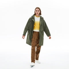 Mens   Ultra-Light Hooded Long Parka | Lacoste Khaki Green • Xzd